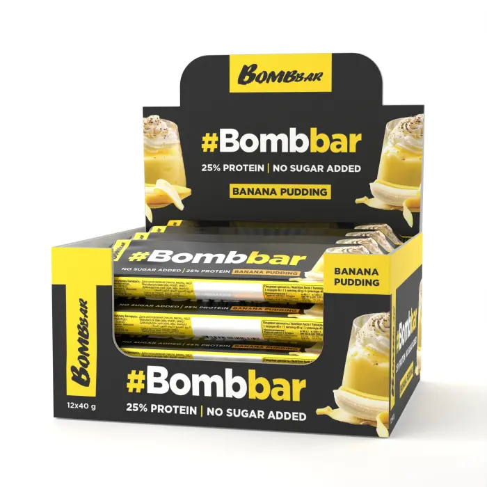 Батончик "Bombbar" Банановый пудинг 40г (Россия)