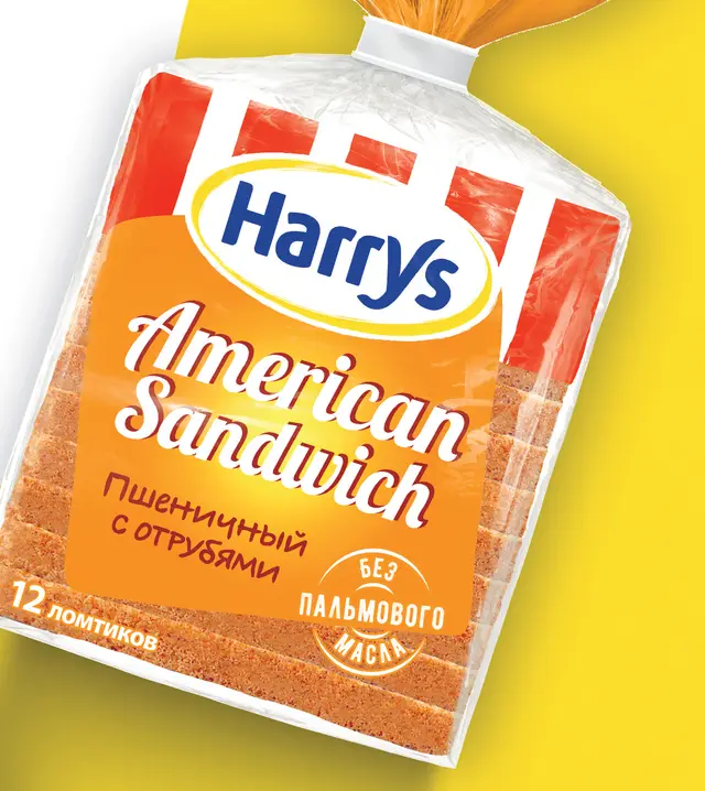 "Harrys" Хлеб Сэндвичный пшеничный с отрубями 515г. (Россия)