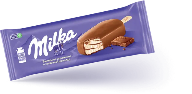 "Milka" Мороженое сливочное эскимо 62г (Россия)