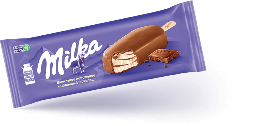 "Milka" Мороженое сливочное эскимо 62г (Россия)