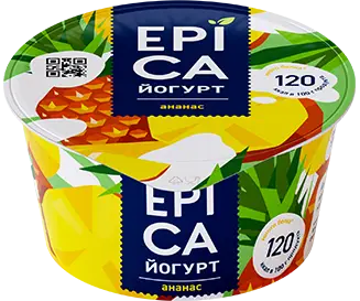 Йогурт "Epica" с ананасом 130г (Россия)