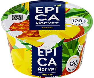 Йогурт "Epica" с ананасом 130г (Россия)