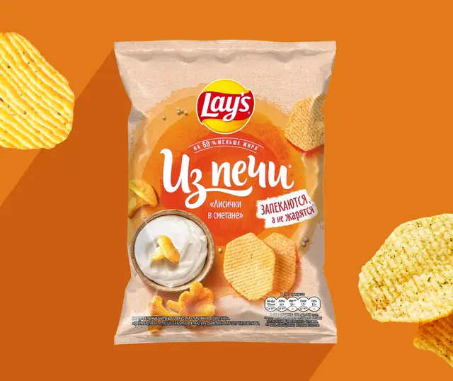 Чипсы Lay's из печи лисички в сметане 81г мяг/уп