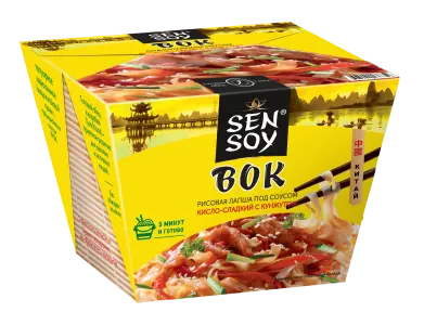 "Sen Soy" Лапша рисовая под китайским соусом WOK 125г (Россия)