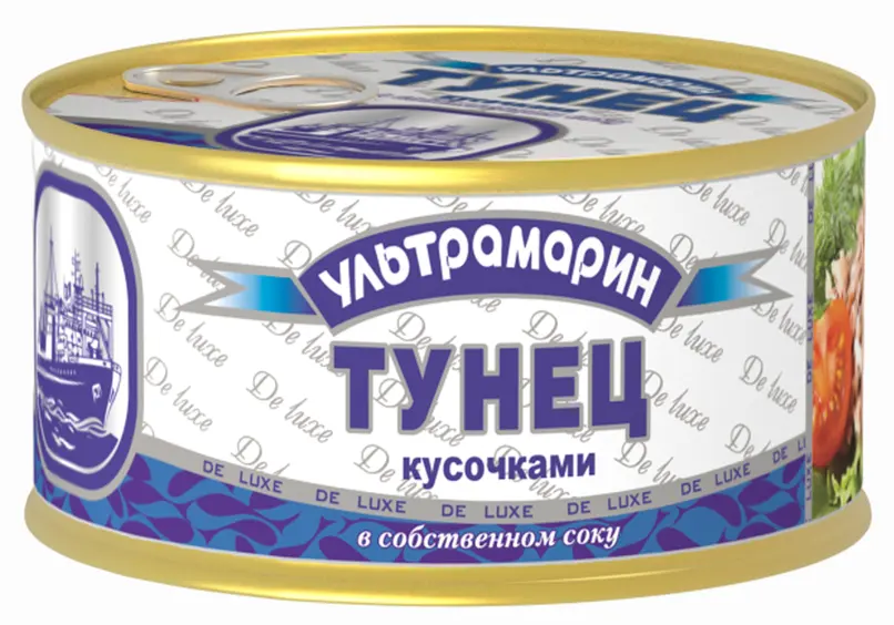 "Ультрамарин" Тунец кусочками в собственном соку с/к 185г (Россия)