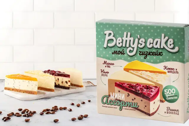 Пирог сырный "Bettys Cake" Чизкейк ассорти мини 500г (Россия)