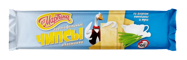 Чипсы "От Мартина" пластины Сметана лук 100г (Россия)