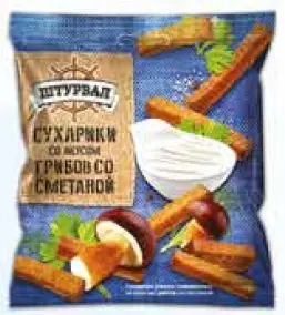Сухарики "Штурвал" со вкусом грибы со сметаной 40г (Россия)
