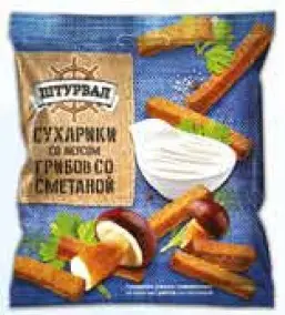 Сухарики "Штурвал" со вкусом грибы со сметаной 40г (Россия)