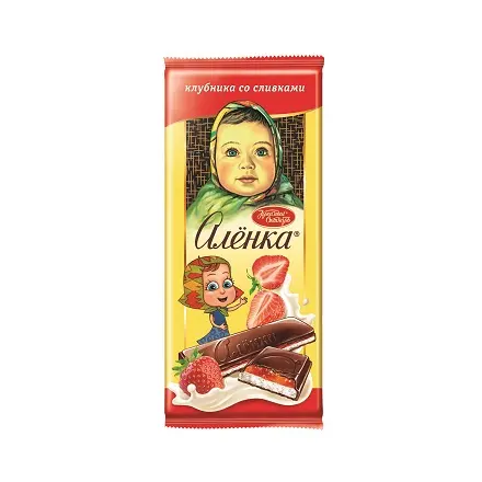 Шоколад "Алёнка" клубника со сливками 87г (Россия)