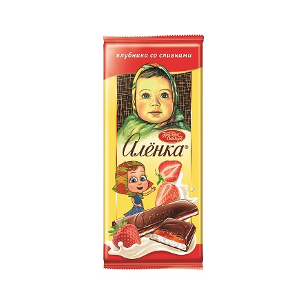 Шоколад "Алёнка" клубника со сливками 87г (Россия)