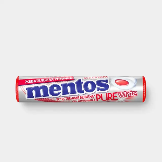 Жевательная резинка "Mentos" Клубника Pure White 15,5г (Россия)