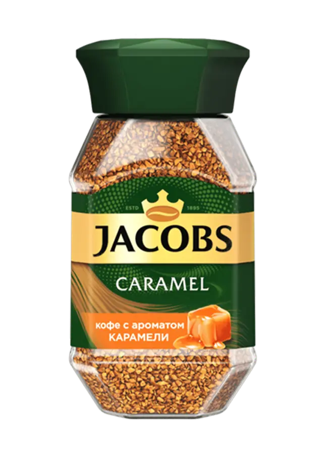 Кофе "Jacobs" натуральный растворимый с ароматом карамели 95г (Россия)