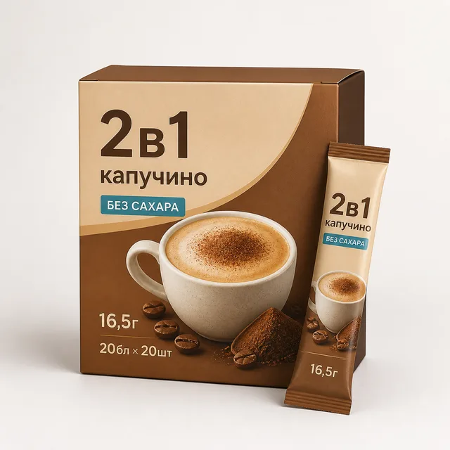 МАККОФЕ ДИ Торино 2в1 капучино БЕЗ САХАРА 16,5гр*20бл*20шт м/у (пал18) Фес Продукт
