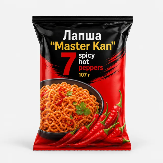 Лапша "Master Kan" 7 spicy hot peppers 107г (Казахстан)