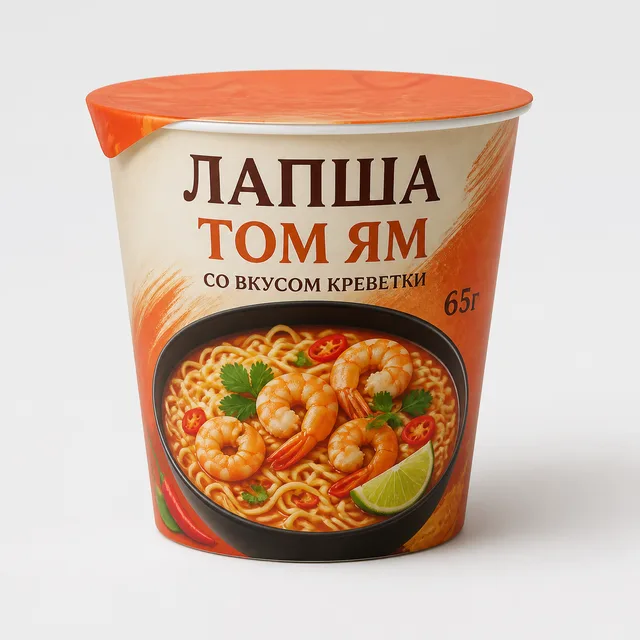 Лапша "Том Ям" со вкусом креветки 65г СТ (Россия)