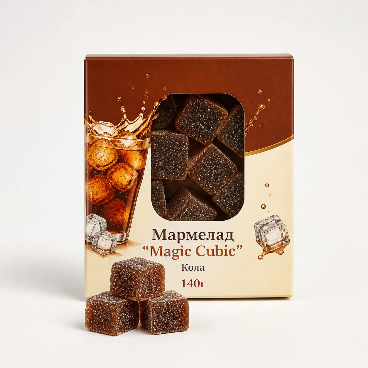 AI-иллюстрация Migka AI — Мармелад "Magic Cubic" Кола 140г (Армения)