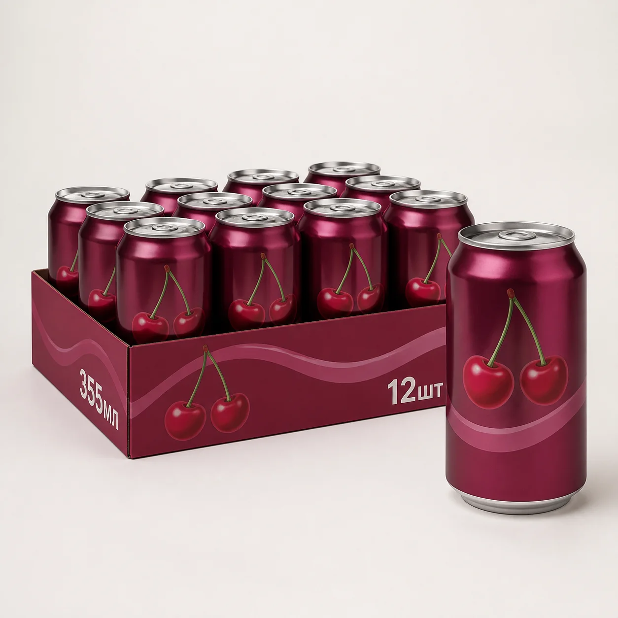 AI-иллюстрация Migka AI — КОКА КОЛА Coca-Cola Сherry газ.нап. (Черри) вишня 355мл*12шт (Америка) Кока Кола