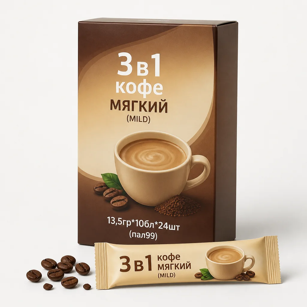 МОНАРХ 3в1 кофе МЯГКИЙ (MILD) 13,5гр*10бл*24шт (пал99) JDE