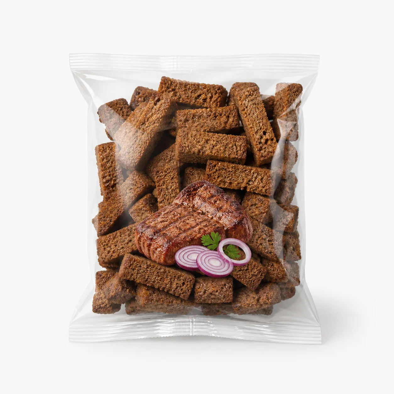 AI-иллюстрация Migka AI — Сухарики "Gross" со вкусом жареного мяса с лучком 40г (Россия)