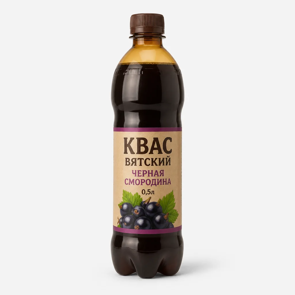Квас "Вятский черная смородина" 0,5л Пэт (Россия)