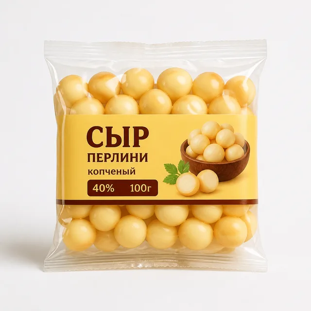 Сыр Папа Может Перлини копченый 40% 100г (Россия)