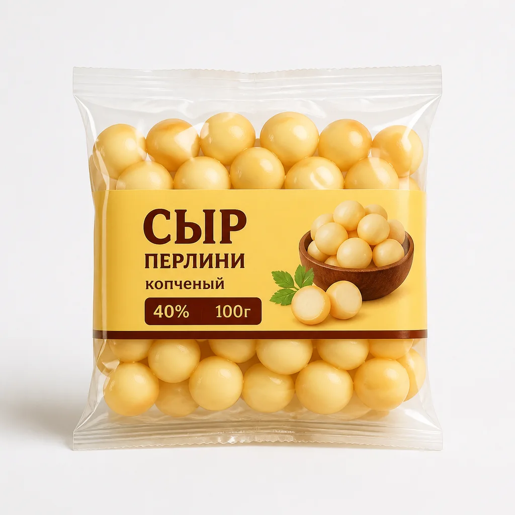 Сыр Папа Может Перлини копченый 40% 100г (Россия)