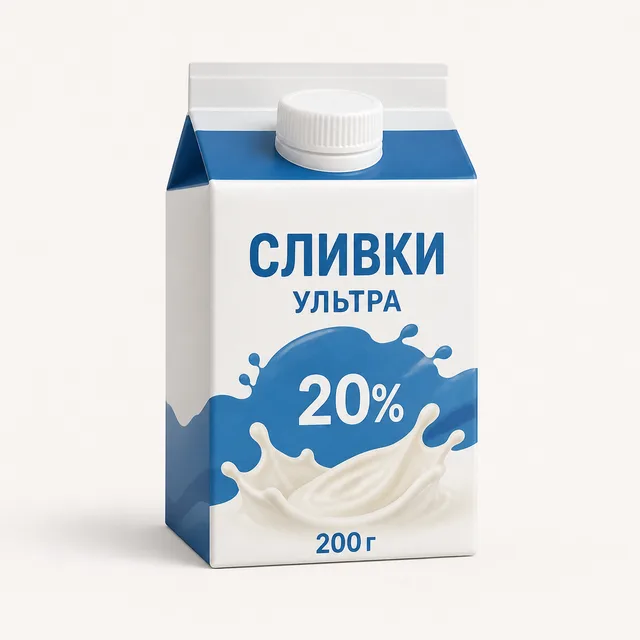 Сливки ультра "Иван Поддубный" 200г 20% (Россия)