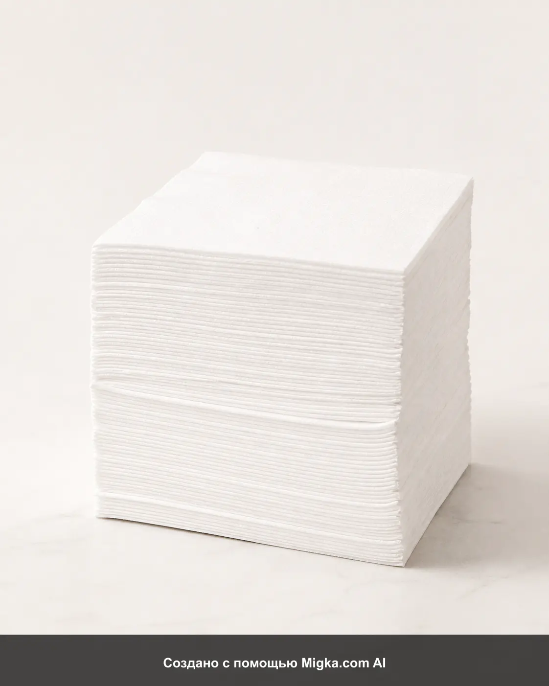 AI-визуализация: Soffione Салфетки столовые 1 ply 24*24 500шт. Создано с помощью Migka.com AI